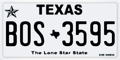 TX license plate BOS3595