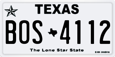 TX license plate BOS4112