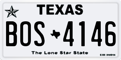 TX license plate BOS4146