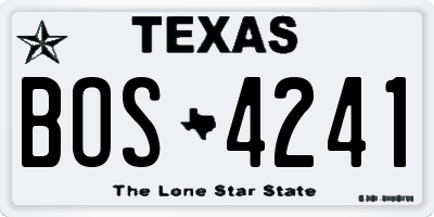 TX license plate BOS4241