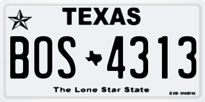 TX license plate BOS4313