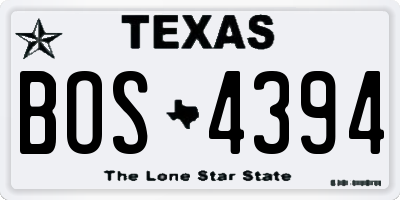 TX license plate BOS4394