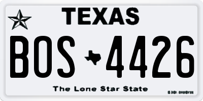 TX license plate BOS4426