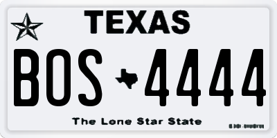 TX license plate BOS4444