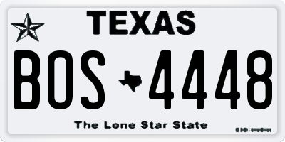 TX license plate BOS4448