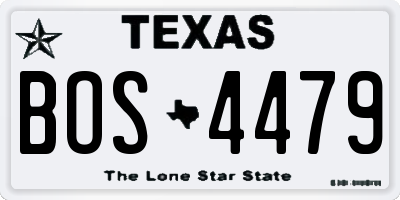 TX license plate BOS4479