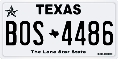 TX license plate BOS4486
