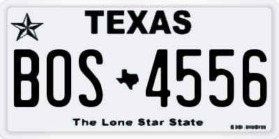 TX license plate BOS4556