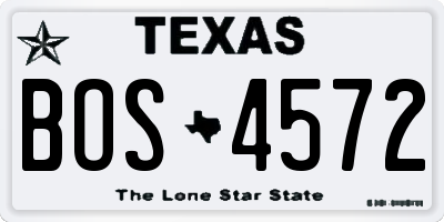 TX license plate BOS4572