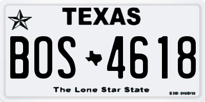 TX license plate BOS4618