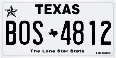 TX license plate BOS4812