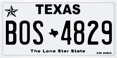 TX license plate BOS4829