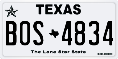 TX license plate BOS4834
