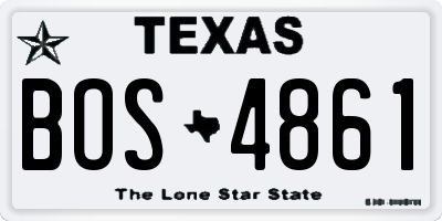 TX license plate BOS4861