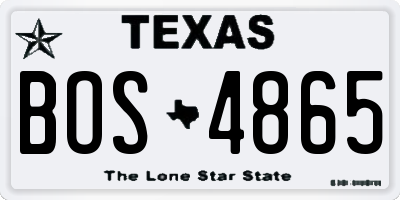 TX license plate BOS4865