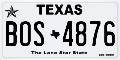 TX license plate BOS4876