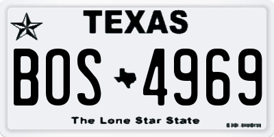 TX license plate BOS4969