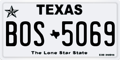 TX license plate BOS5069