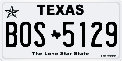 TX license plate BOS5129