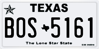 TX license plate BOS5161
