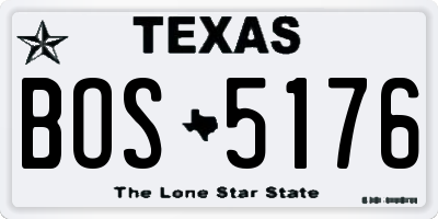TX license plate BOS5176