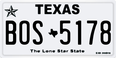 TX license plate BOS5178