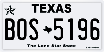 TX license plate BOS5196