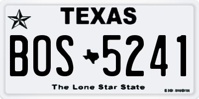 TX license plate BOS5241