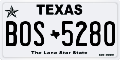 TX license plate BOS5280