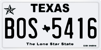 TX license plate BOS5416