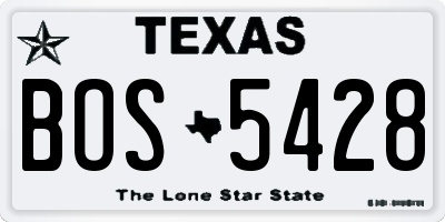 TX license plate BOS5428
