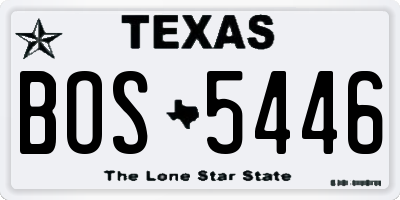 TX license plate BOS5446
