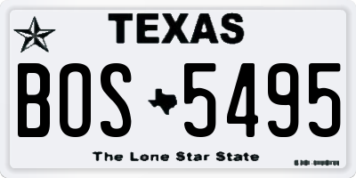 TX license plate BOS5495