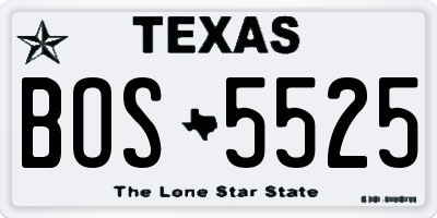 TX license plate BOS5525
