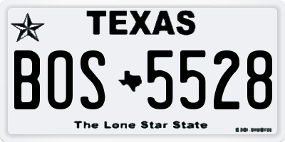 TX license plate BOS5528