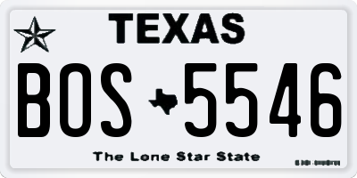 TX license plate BOS5546