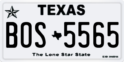 TX license plate BOS5565
