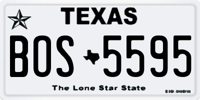 TX license plate BOS5595