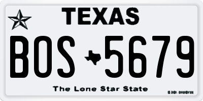 TX license plate BOS5679