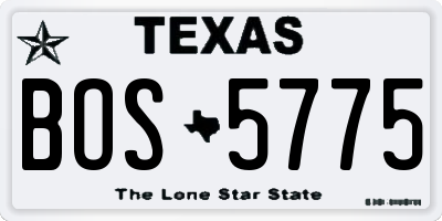 TX license plate BOS5775