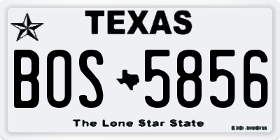 TX license plate BOS5856