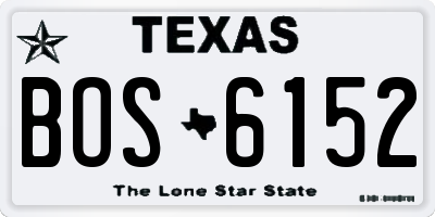 TX license plate BOS6152