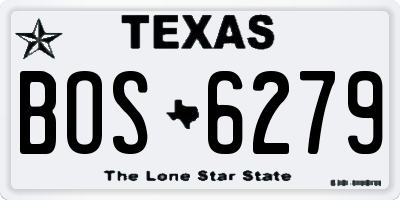TX license plate BOS6279