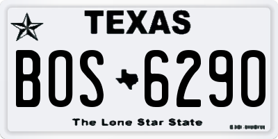 TX license plate BOS6290