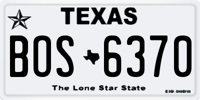 TX license plate BOS6370