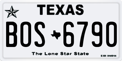 TX license plate BOS6790