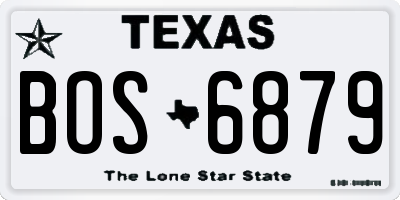TX license plate BOS6879