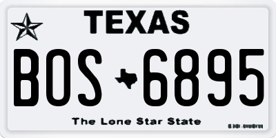 TX license plate BOS6895