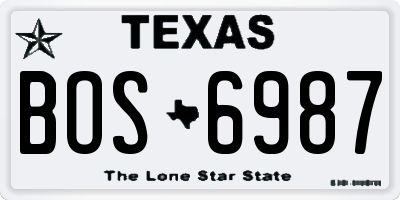 TX license plate BOS6987
