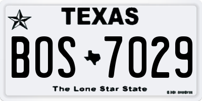 TX license plate BOS7029